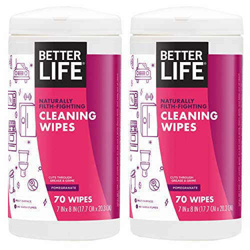 Better Life All Purpose Cleaner Wipes - Powerful Plant-Based Clean, Pomegranate Scent - 140 Count