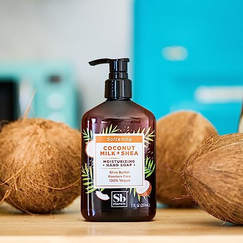 Soapbox Hand Soap - Moisturizing Coconut Milk & Shea, Vegan & Cruelty-Free - 6 Pack, 8oz Each