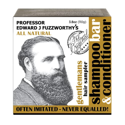 Professor Fuzzworthy's Shampoo & Conditioner Bar Sampler - Nourishing Natural Ingredients, 3 Bars