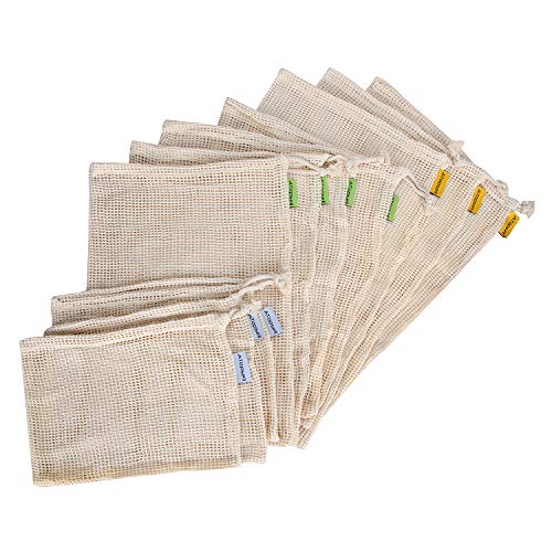 Atopsell Reusable Mesh Produce Bags - Durable, BPA-Free, Washable Set of 10 in 3 Sizes