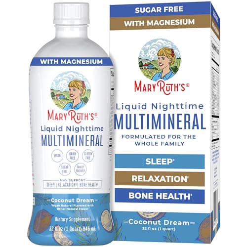 MaryRuth's Liquid Nighttime Multimineral - Relaxation Support, Vegan, Sugar-Free - 32 Servings