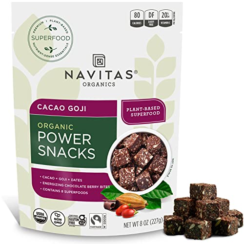 Navitas Organics Superfood Power Snacks - Antioxidant-Rich Cacao & Goji, Organic, 8oz