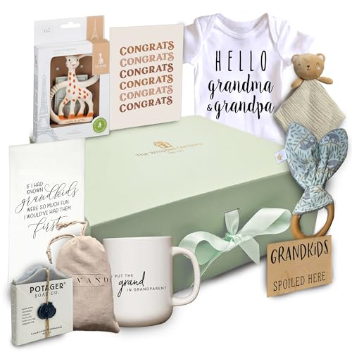 The Wrapped Company Gift Set for New Grandparents - 10 Premium All-Natural Items