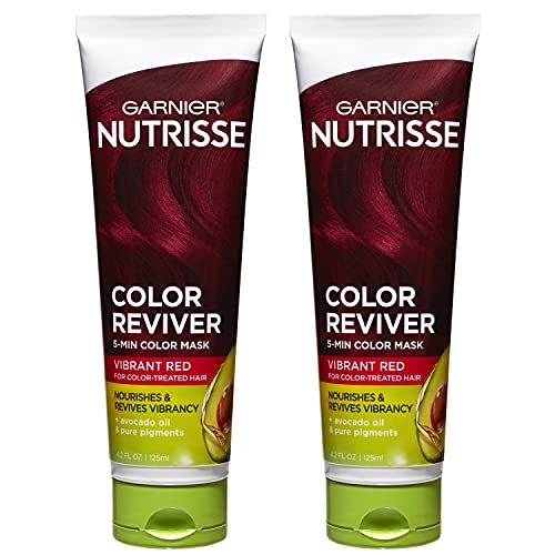 Garnier Hair Color Reviver Mask - Nourishes Auburn Reds, Non-Permanent, Vegan - 4.2 Fl Oz, 2 Count