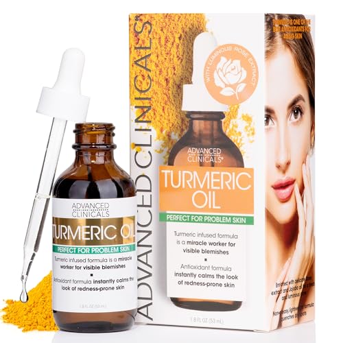 Advanced Clinicals Turmeric Oil - Blemish Control, Antioxidant Moisturizer with Jojoba - 1.8 Fl Oz