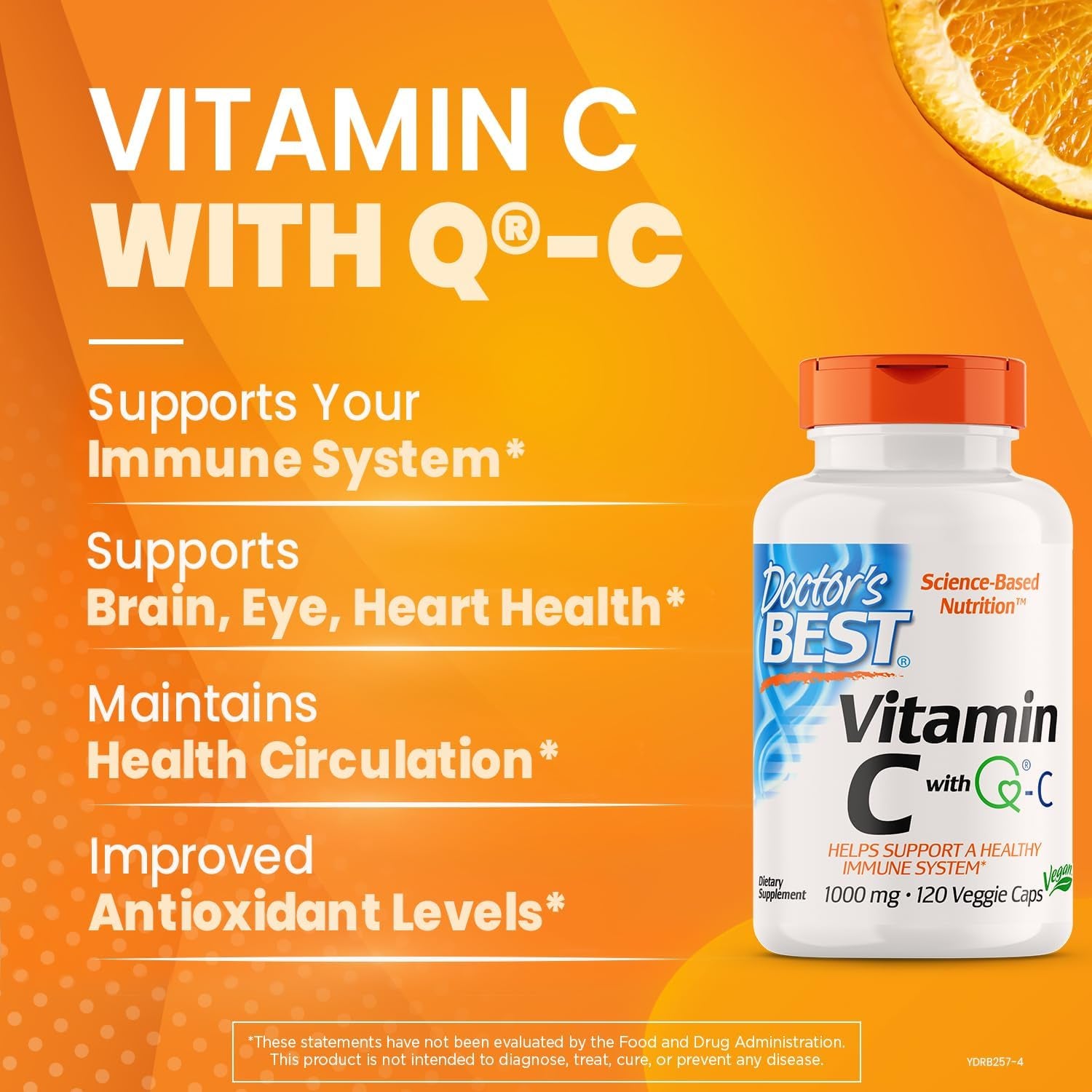 Vitamin C with Q-C - Vitamin C 1000Mg Non-Gmo, Vegan, Gluten Free, Soy Free, Sourced from Scotland Veggie Caps, 120 Count