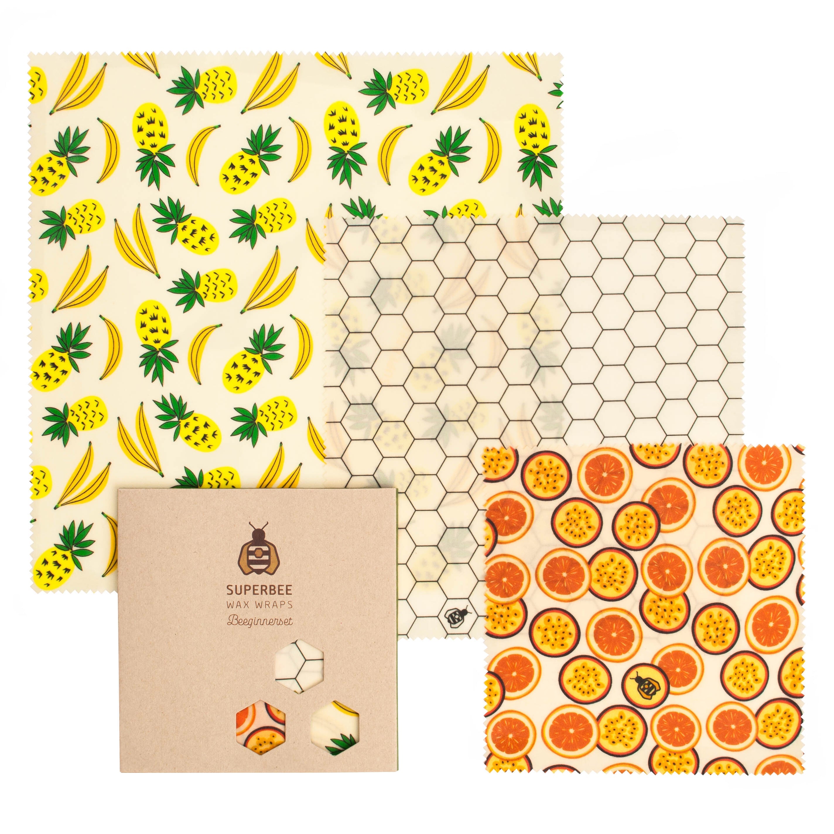 Beeswax Wraps “Beeginner” Set of 3 Sizes - Summer Vibes