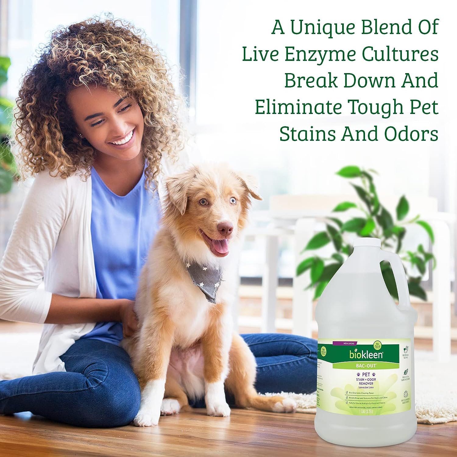 Biokleen Pet Stain & Odor Remover - Enzymatic Formula, Natural Ingredients - 1 Gallon