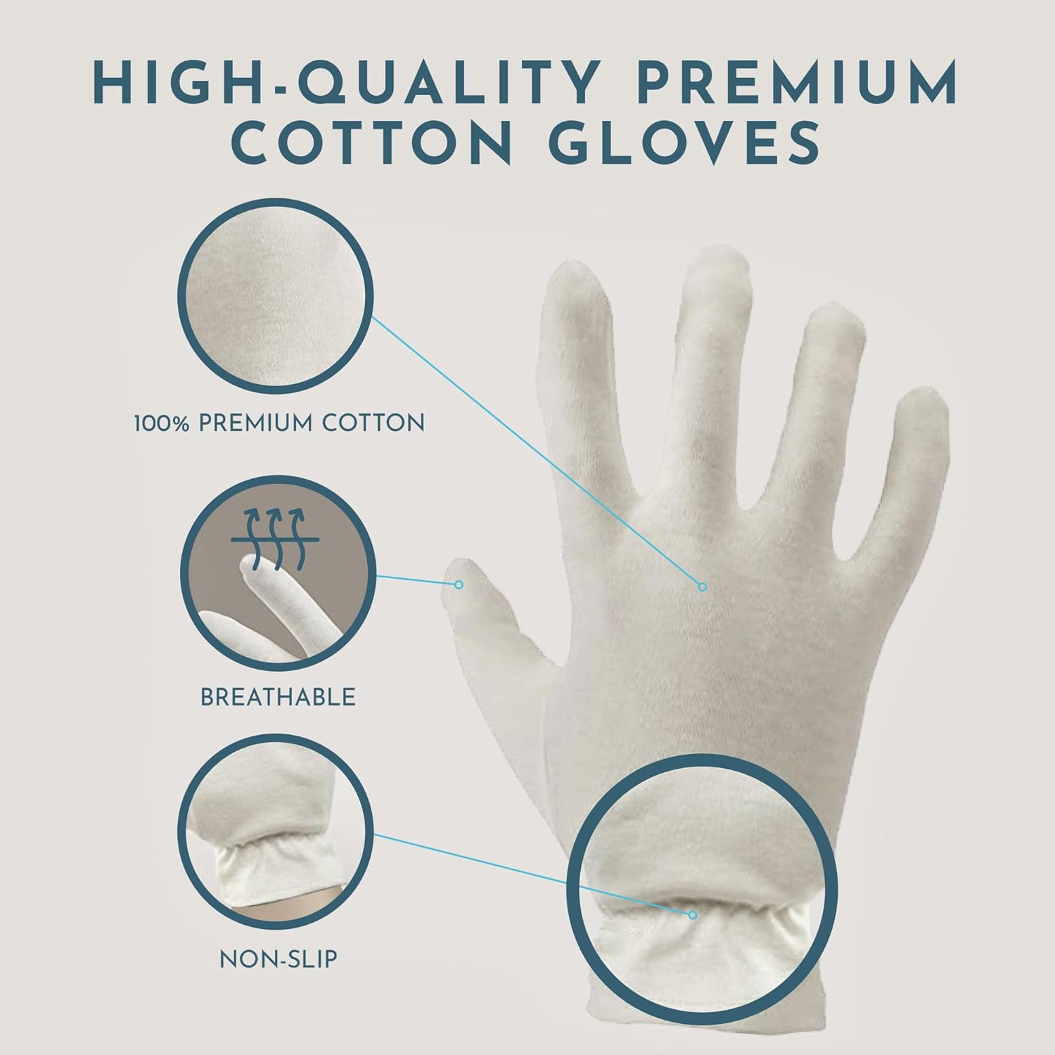 Cotton Moisturizing Gloves | Large