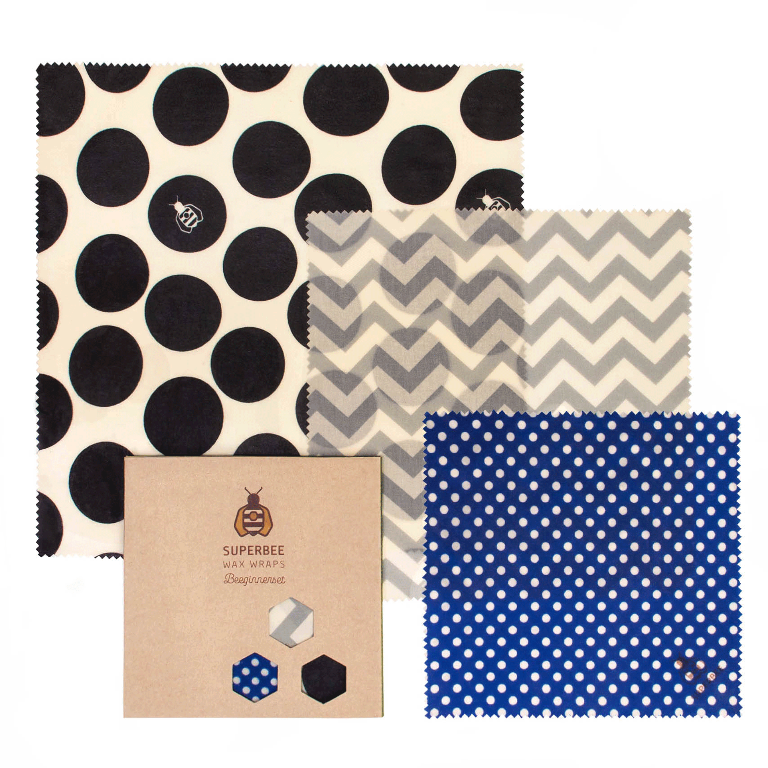 Beeswax Wraps “Beeginner” Set of 3 Sizes - Hipster