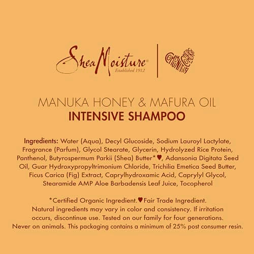 SheaMoisture Intensive Hydration Shampoo - Restores Moisture, Manuka Honey & Mafura Oil - 13oz