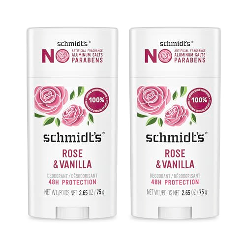 Schmidt's Aluminum-Free Deodorant - 24-Hour Odor Protection, Natural Ingredients - 2.65oz, 2 Count