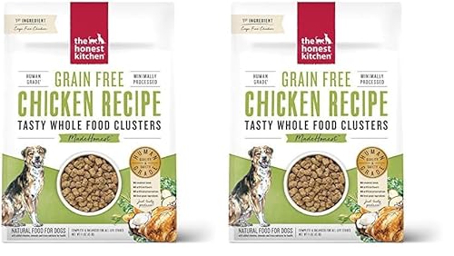 The Honest Kitchen Whole Food Clusters - Human Grade Chicken Dog Food, Grain Free - 2x1lb Pouch