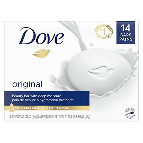 Dove Soap Set - Nourishing Moisturizing Cleanser, Dermatologist Recommended - 14 Bars, 3.75oz Each