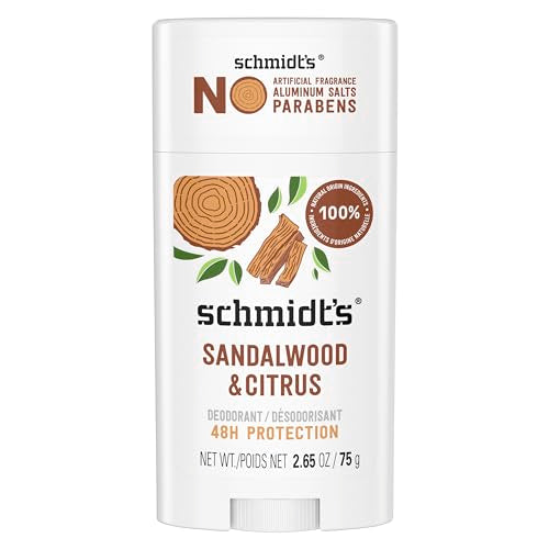 Schmidt's Sandalwood & Citrus Essential Oil - 24-Hour Odor Protection, Natural Ingredients - 2.65 oz