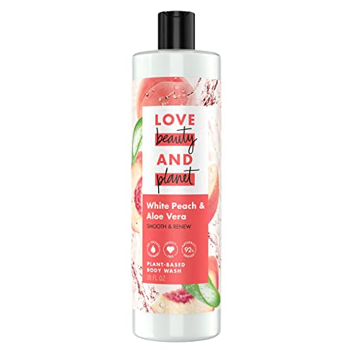 Love Beauty and Planet Body Wash - Smooth & Renew with White Peach & Aloe Vera, 92% Natural - 20 oz