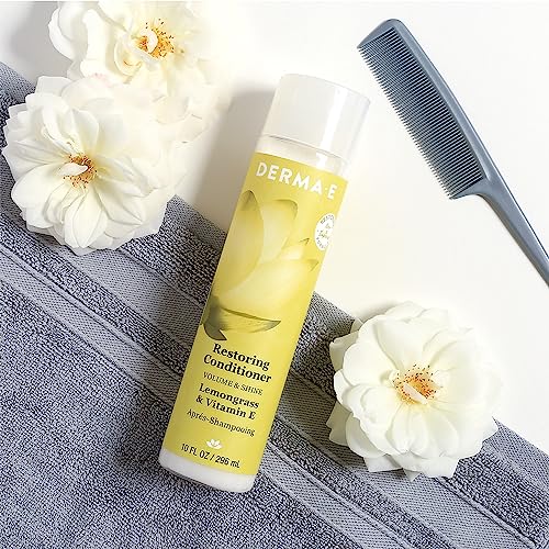 Derma E Restoring Conditioner - Nourishing Volume & Shine with Lemongrass & Vitamin E - 10oz