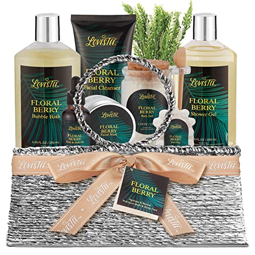 Floral Berry Bath & Body Set - Moisturizing Essentials, Natural Ingredients - Gift Basket