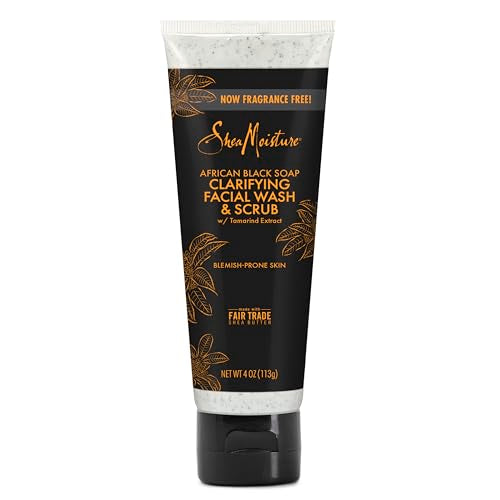 SheaMoisture Face Wash & Scrub - Clarifies Blemish-Prone Skin, Tea Tree Oil & Tamarind - 4oz