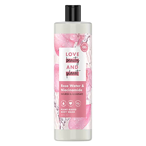 Love Beauty and Planet Body Wash - Nourishes & Illuminates Skin, Rose Water & Niacinamide - 20 fl oz