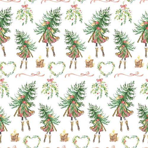 Waterleaf Paper Co. Gift Wrap - 100% Dissolvable, Biodegradable, Unique Holiday Design - 4 Sq Ft