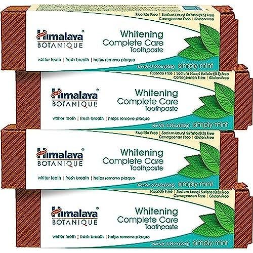 Himalaya Botanique Whitening Toothpaste - Brightens Teeth, Fights Plaque, Mint Flavor - 5.29 Oz