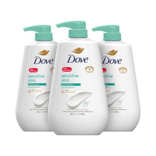 Dove Body Wash - Hypoallergenic Moisturizing Cleanser, Nourishes Skin, 30.6 oz - 3 Count