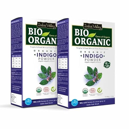 Indus Valley Indigo Powder Hair Dye - Nourishes Scalp, Enhances Shine - 200gm, Pack of 2