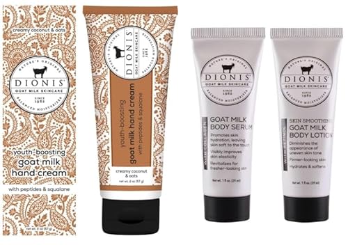 Dionis Goat Milk Body Lotion & Serum - Hydrating, Non-Greasy Formula for All Skin Types - 2oz & 1oz