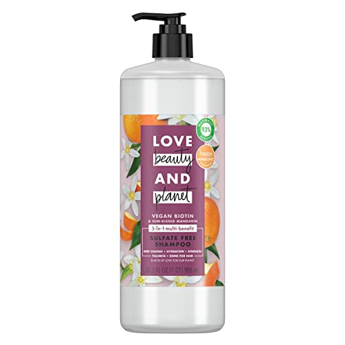 Love Beauty and Planet Shampoo - Vegan Biotin & Mandarin, Deep Cleanse & Hydrate - 32oz