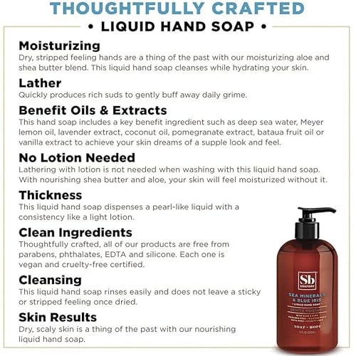 Soapbox Liquid Hand Soap - Hydrating Shea Butter & Aloe, Vegan, 12oz Pump Bottle