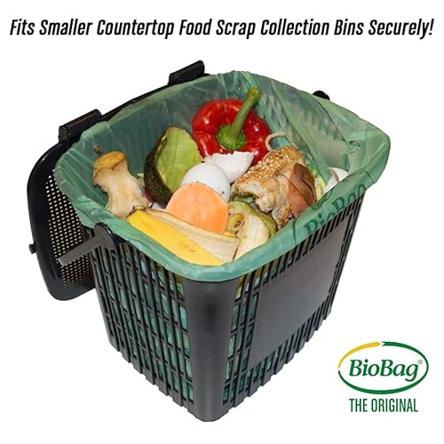 BioBag Compost Bag - 100% Certified Compostable, Fits Kitchen Bins - 2.6 Gallon, 100 Count