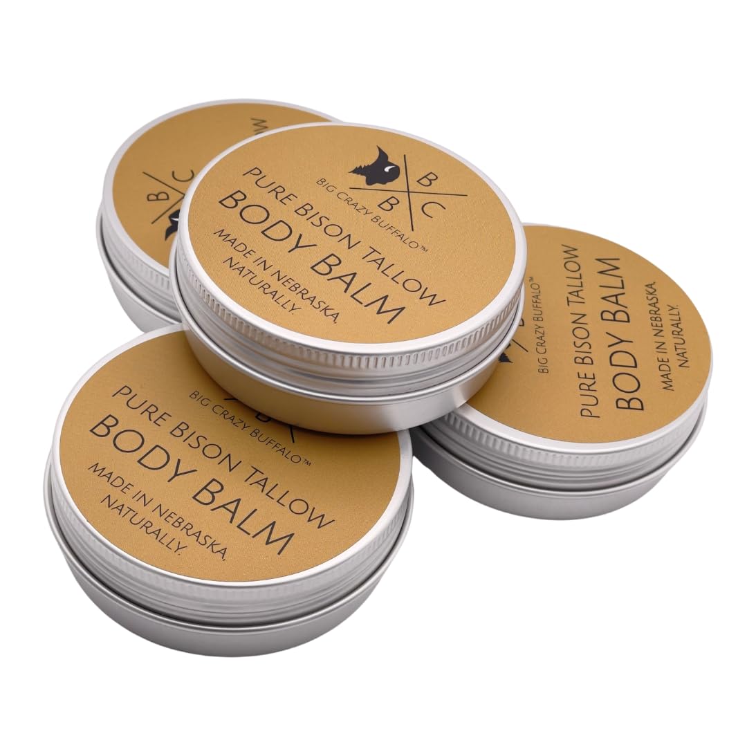 Big Crazy Buffalo Body Balm - Hydrating Bison Tallow, Lavender Mint, Non-Comedogenic - 1 Pack