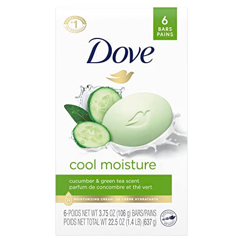 Dove Beauty Bar - Refreshing Cucumber & Green Tea, Dermatologist Recommended - 6 Bars, 4oz Each