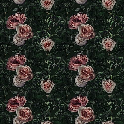 Waterleaf Paper Co. Dissolvable Gift Wrap - 100% Plant-Based, Artistic Rose Design - 10 Sq Ft