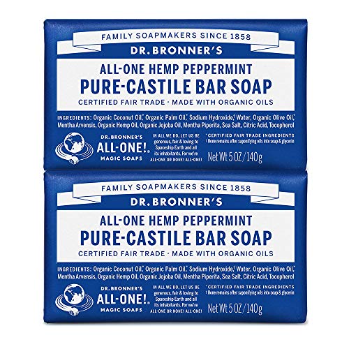 Dr. Bronner's Body Soap - Gentle Moisturizing Lather, Organic Ingredients - Peppermint, 2-Pack