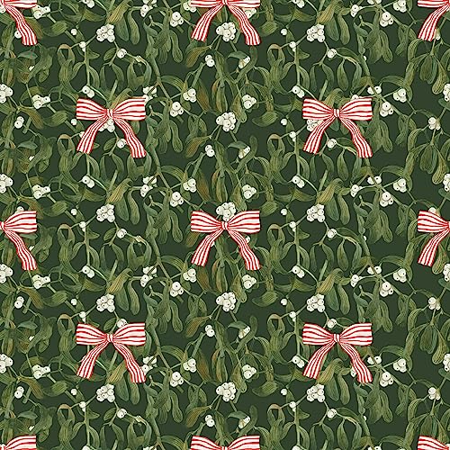Waterleaf Paper Co. Dissolvable Gift Wrap - Elegant Mistletoe Design, Biodegradable - 16 Sq Ft