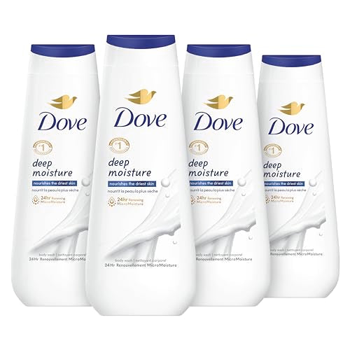 Dove Body Wash - Deep Moisture for Dry Skin, Nourishes & Hydrates - 20oz, 4 Count