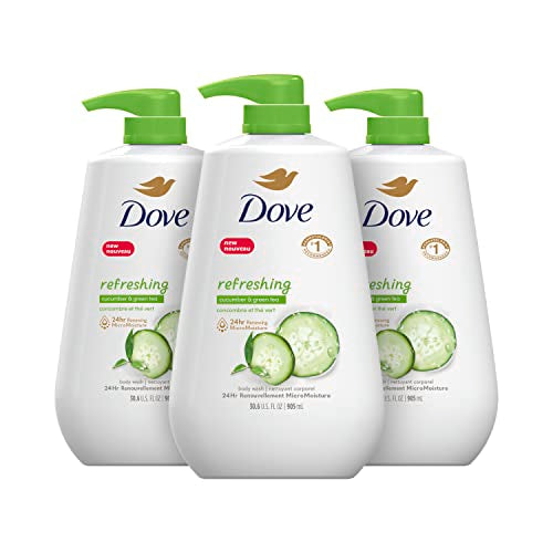 Dove Body Wash with Pump - Nourishing Cucumber & Green Tea Cleanser, 24HR Hydration - 30.6oz