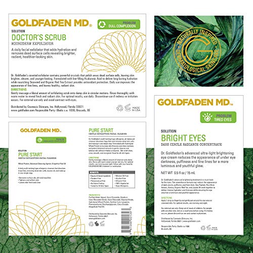 GOLDFADEN MD Skin Care Set - Advanced Brightening Regime, Exfoliator & Cleanser - 3 Pc Kit