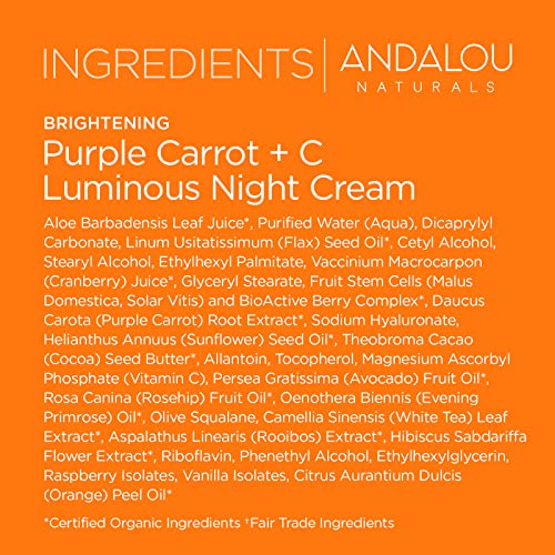 Andalou Naturals Moisturizer - Brightening Purple Carrot + C, Antioxidant-Rich - 1.7oz