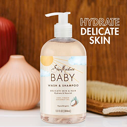 SheaMoisture Baby Shampoo & Body Wash - Nourishing Coconut Oil & Sweet Pea - 13oz