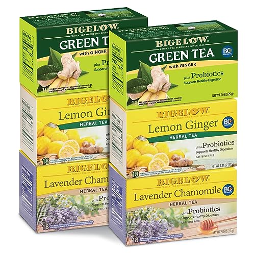 Bigelow Probiotic Tea Variety Pack - Caffeinated & Herbal, Gluten-Free, 108 Tea Bags