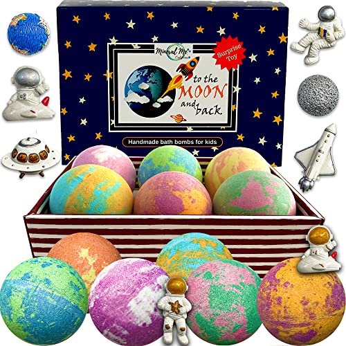 Galaxy Bath Bombs for Kids - Organic Fun with Educational Planet Toys - 6 Colorful Soaks