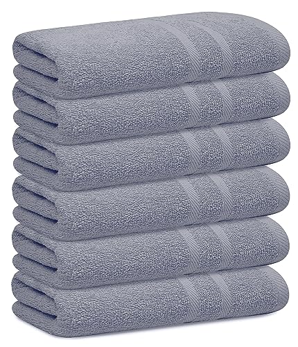 Looperry Small Bath Towel Set - Soft, Absorbent 100% Cotton, Oeko-Tex Certified - 6 Pack, 23x46