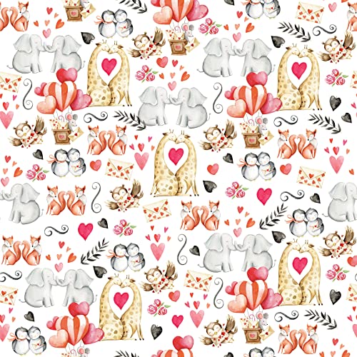Waterleaf Paper Co. Dissolvable Gift Wrap - Woodland Animal Design, Biodegradable - 30" L x 47" W