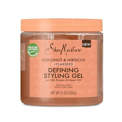 SheaMoisture Hair Gel - Frizz Control & Shine, Paraben-Free, Nourishing Coconut & Hibiscus - 15oz