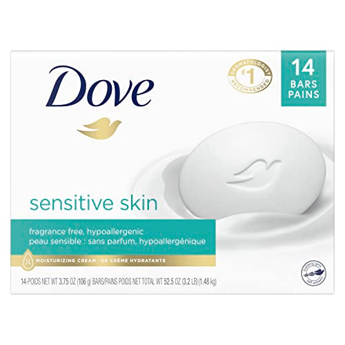 Dove Beauty Bar - Hypoallergenic, Moisturizing Formula for Sensitive Skin - 3.75 oz, 14 Bars