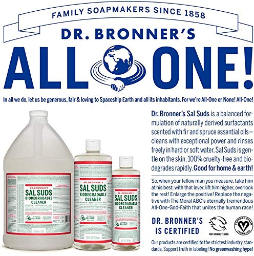 Dr. Bronner's Sal Suds All-Purpose Cleaner - Powerful Pine Cleaner, Biodegradable - 16oz, 2-Pack