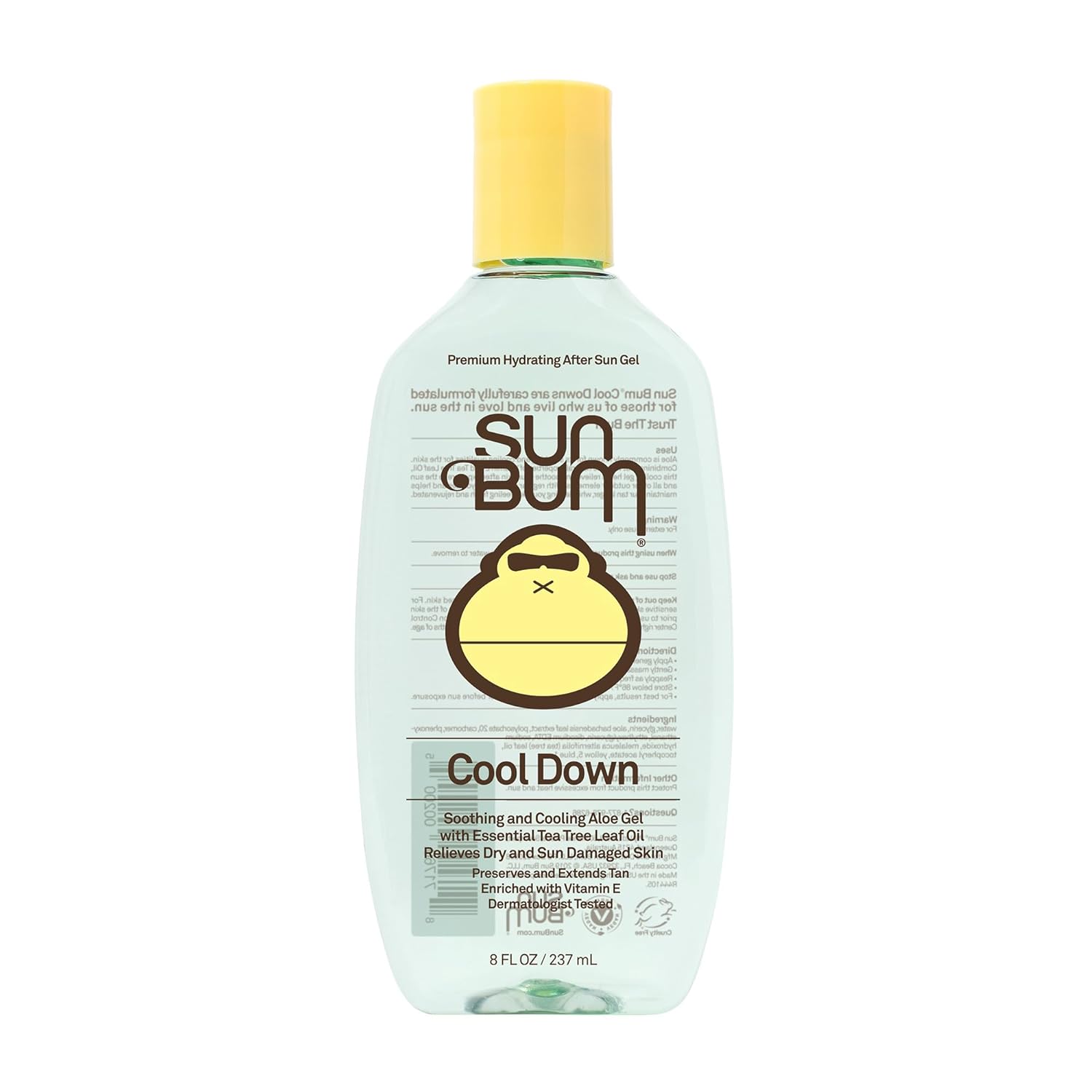 Sun Bum Cool Down Gel - Aloe Vera & Cocoa Butter for Sunburn Relief, Hydration - 8 oz